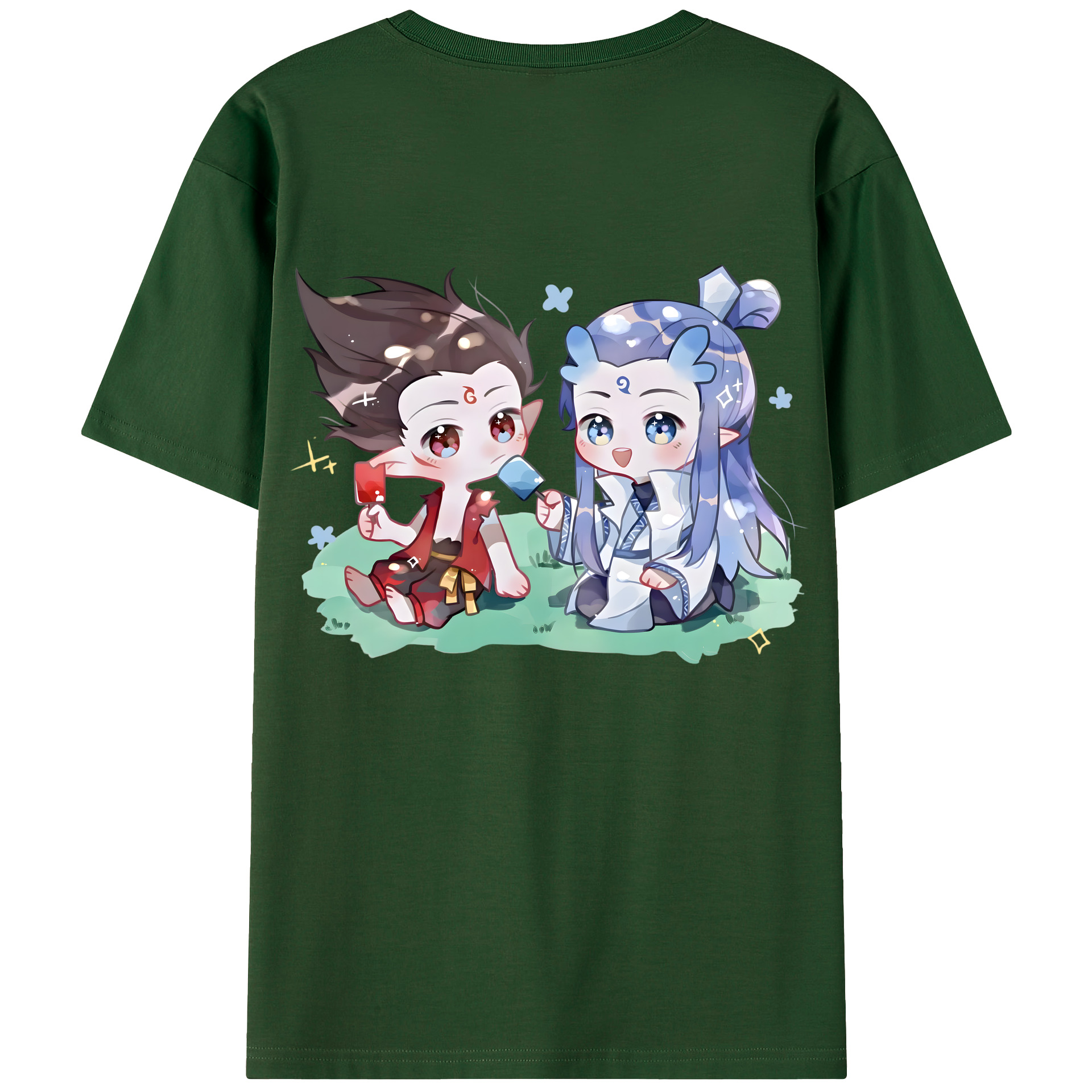 （画像用） Ne Zha 2 ナタ 魔童の大暴れ 綿100％半袖Tシャツ（背面プリント）